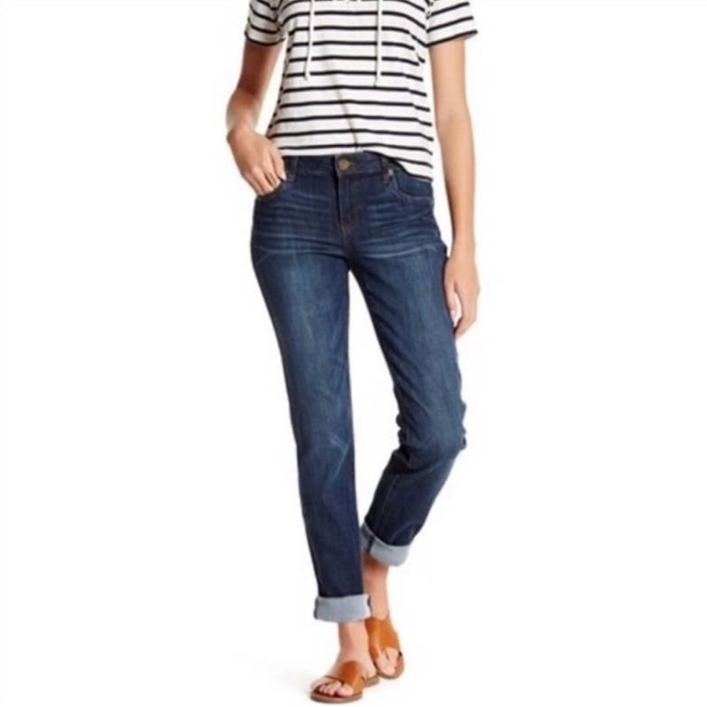 Kut from the Kloth Catherine Boyfriend Faded Blue Jeans